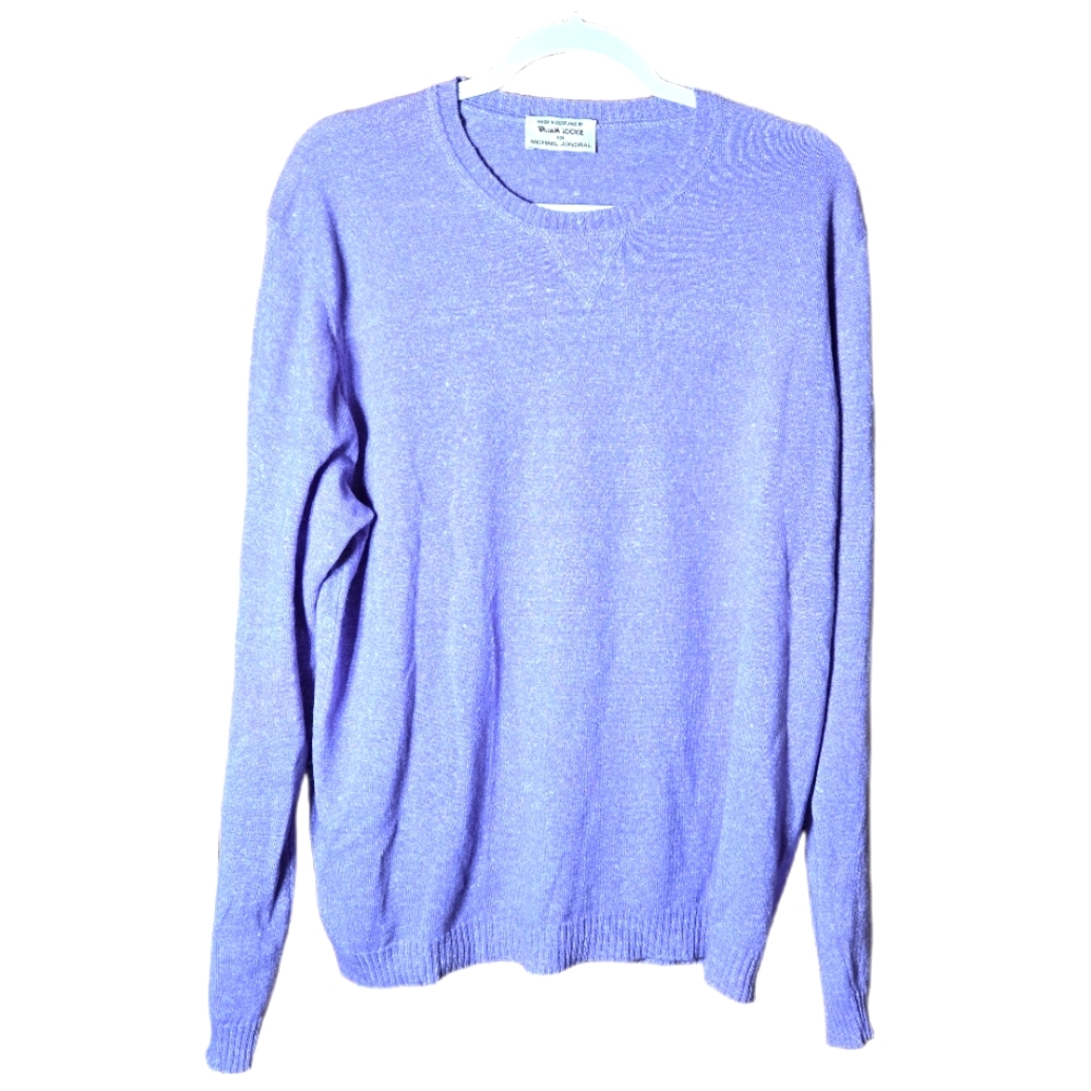 William Lockie Sweater "Vintage Crew Inset" In Cashmere Linen Size 46 (XL)